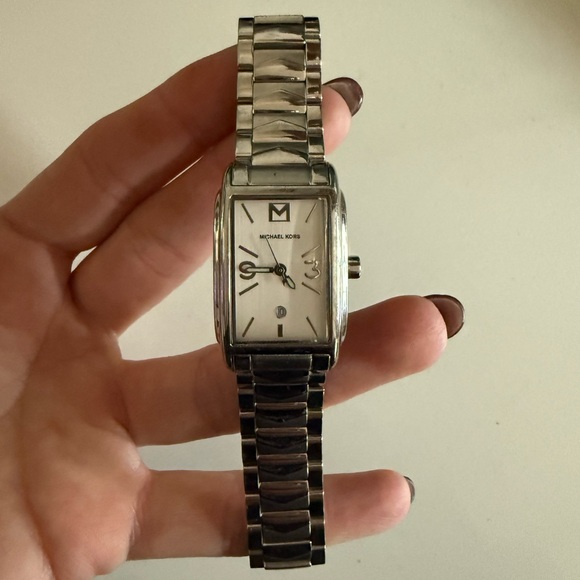 Michael Kors Silver Rectangular Watch - Picture 5 of 5